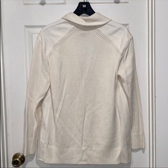 NEW VINCE Shawl Collar Wool Cardigan Wool Sweater Winter White Size Small - Picture 4 of 8